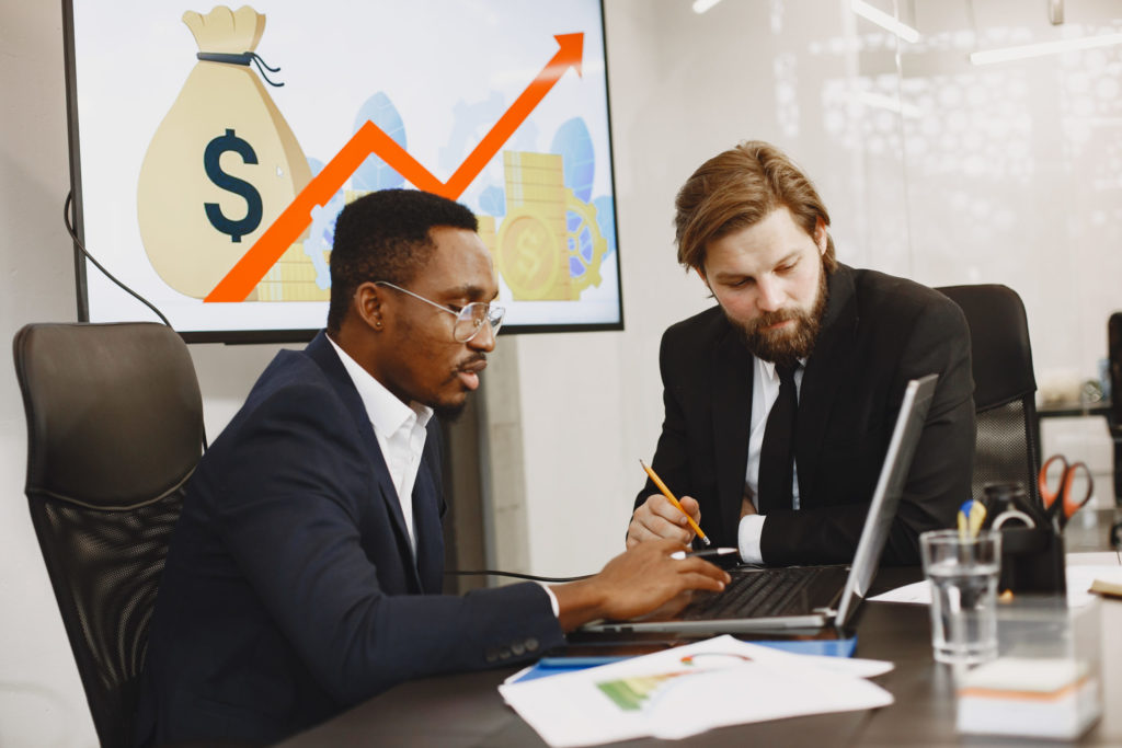 Two busines partners men in the office